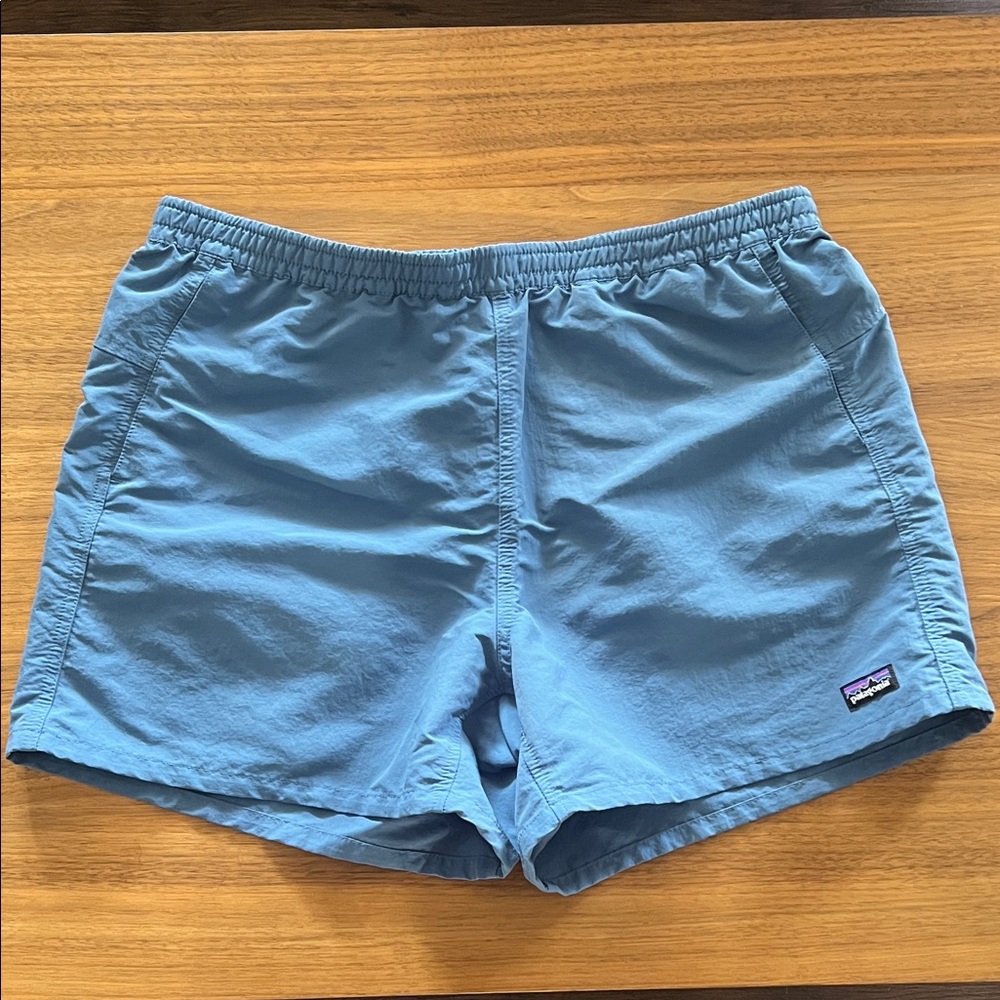 Patagonia Men's Light Blue Elastic-Waist Athletic Shorts